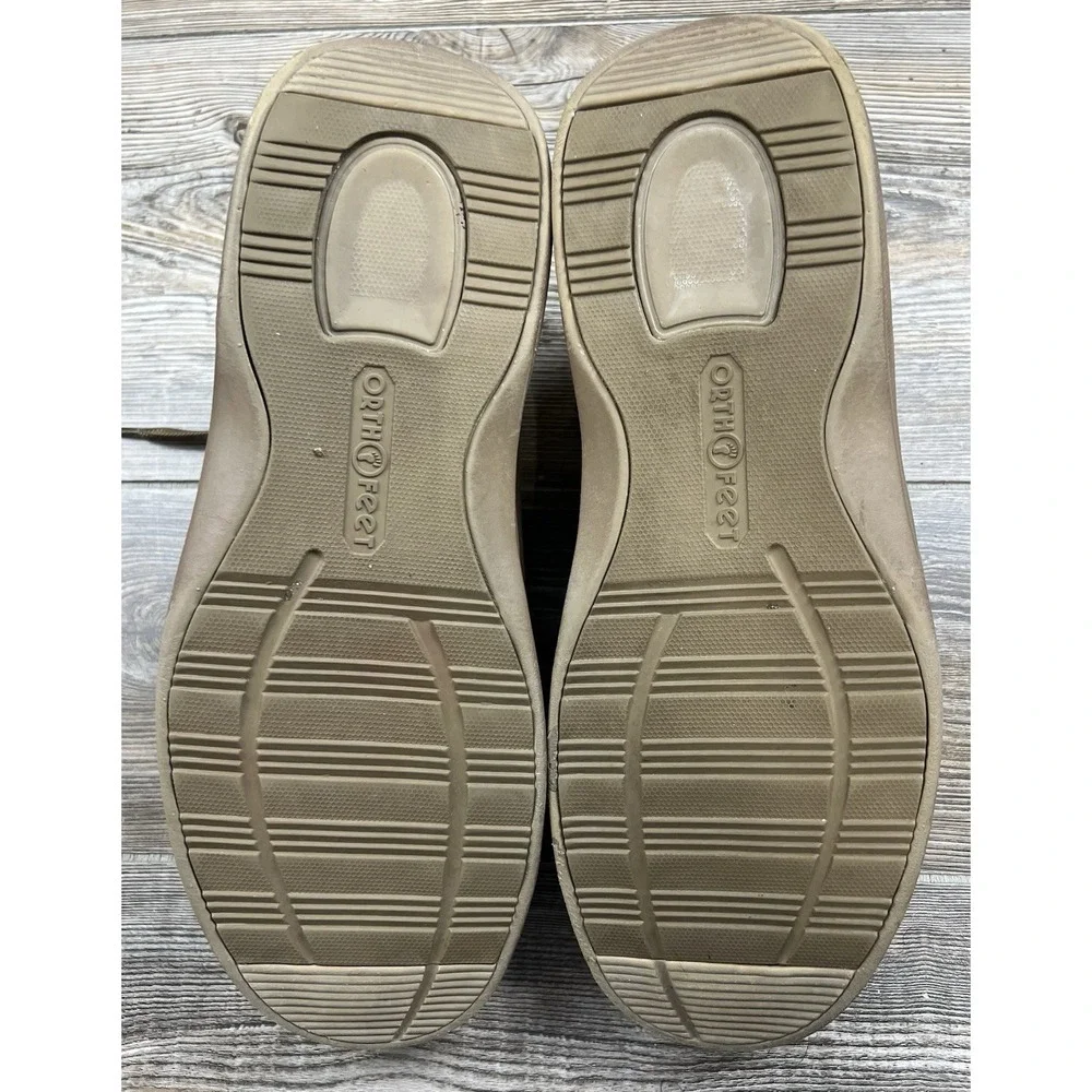 Orthofeet 427 Mens Baton Rouge Lace Up‎ Oxford Shoes Size 11.5 Beige NO INSERTS!
